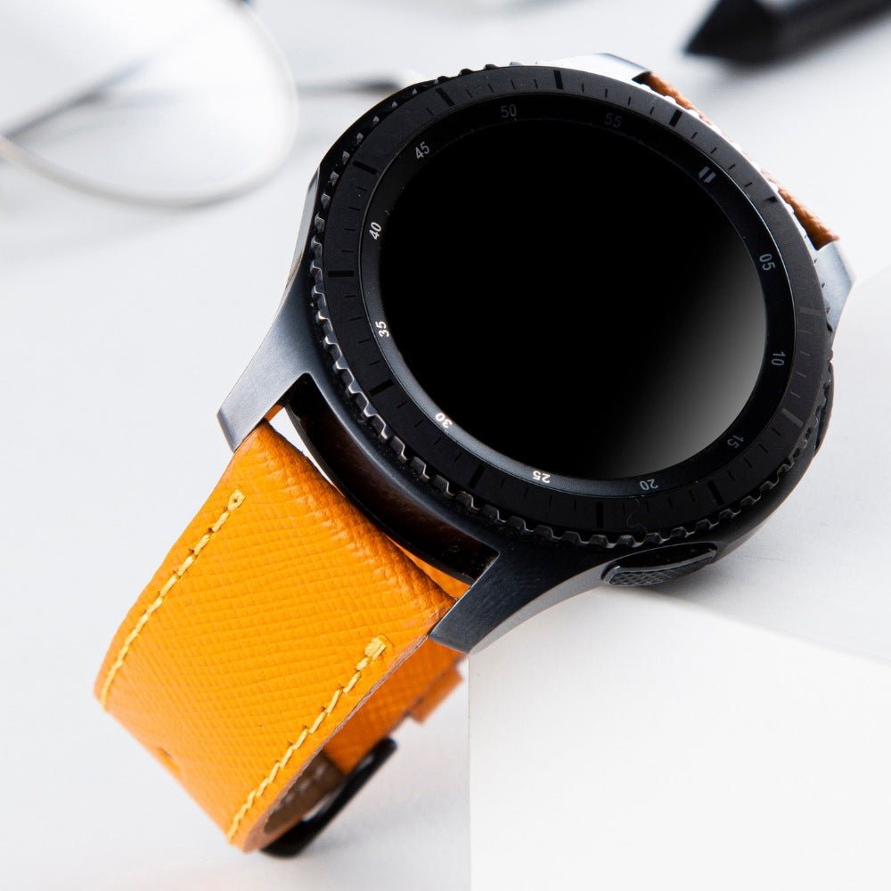 99percenthandmade Yellow Leather Samsung Huawei Watch Strap