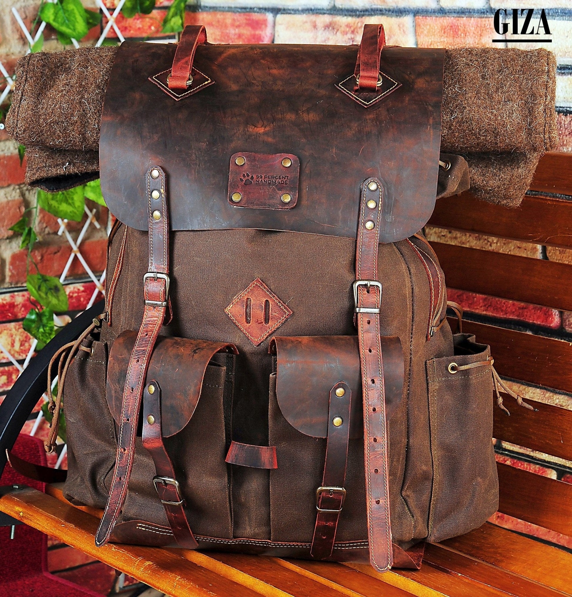 For stefan | 30L to 80L  | Brown | Bushcraft  | Camping  | Hiking | Rucksack | Backpack | Outdoor Backpack | Personalization bushcraft - camping - hiking backpack 99percenthandmade   