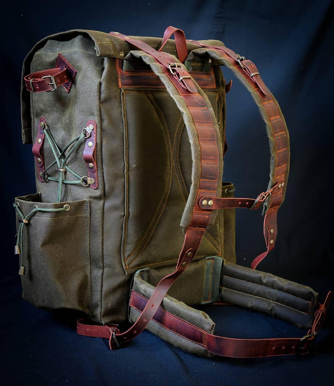 30L to 80L | Green, Brown, Dhaki | Camping Backpack | Buschraft Backpack | Handmade Leather, Canvas Backpack for Travel, Camping, Bushcraft  99percenthandmade   