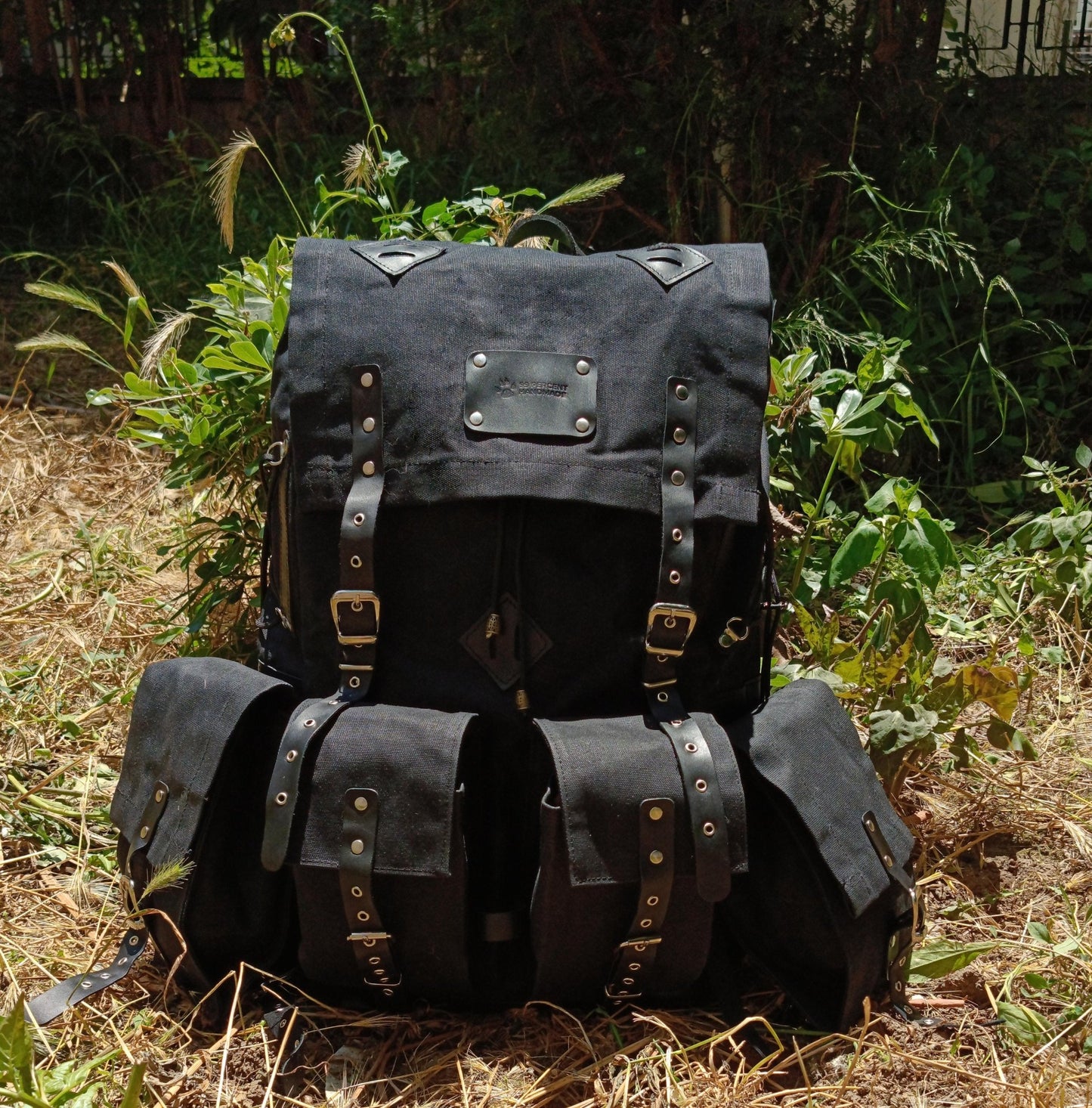 Black Bushcraft Backpack | Camping Backpack | Fishing Backpack | Detachable pouches | 50L| Bushcraft-Travel-Camping-Hunting-Fishing  99percenthandmade   