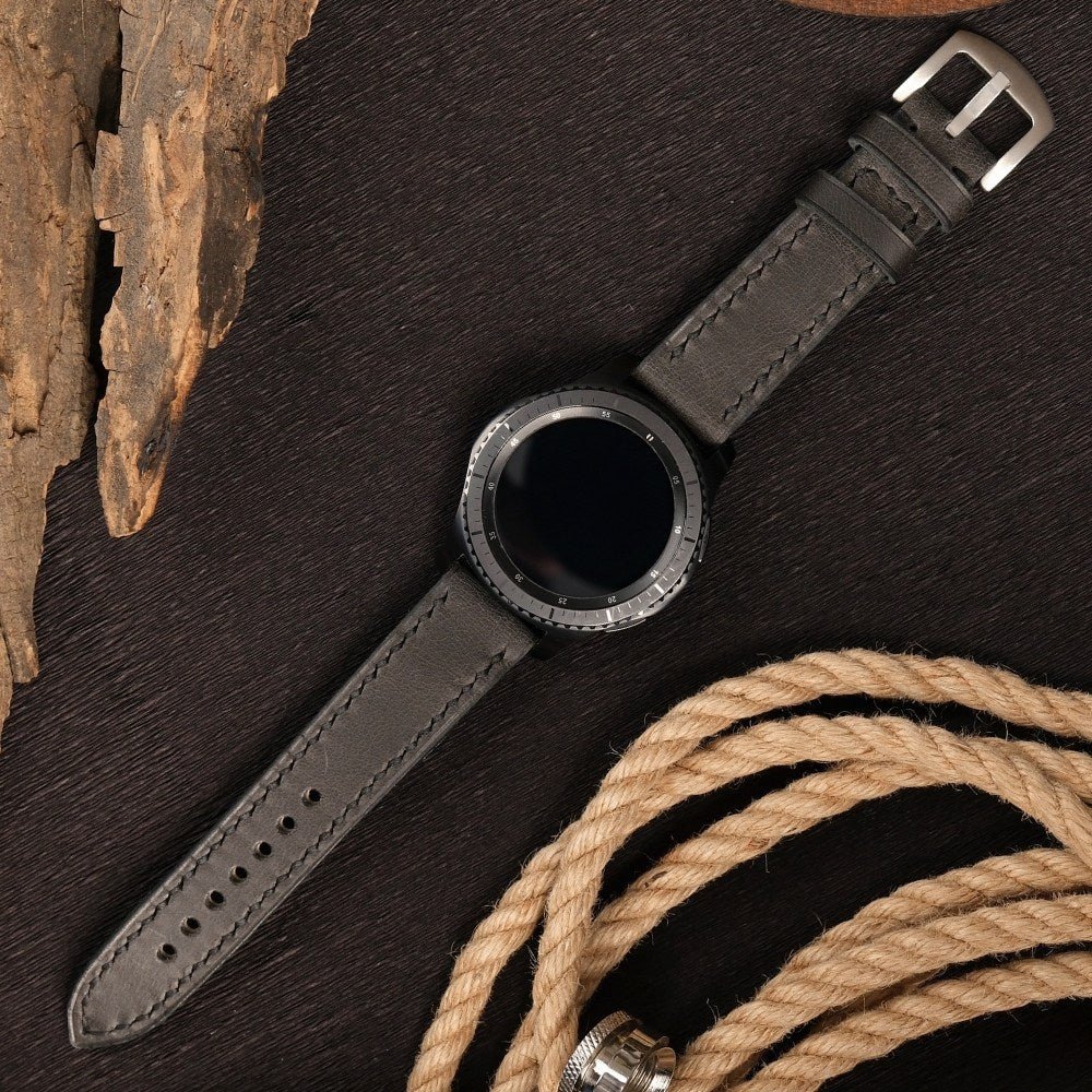 Black Leather Samsung Watch Strap  99percenthandmade   