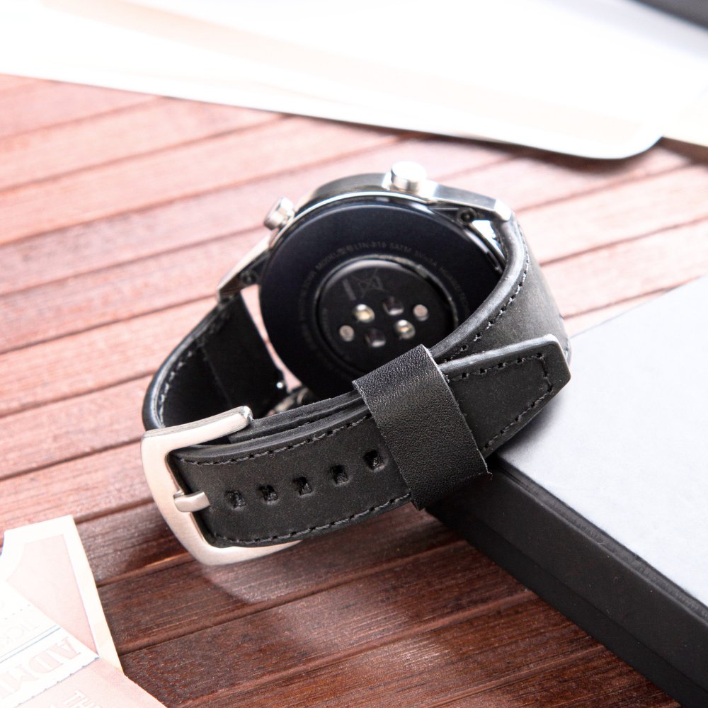 Black Leather Samsung Watch Strap  99percenthandmade   
