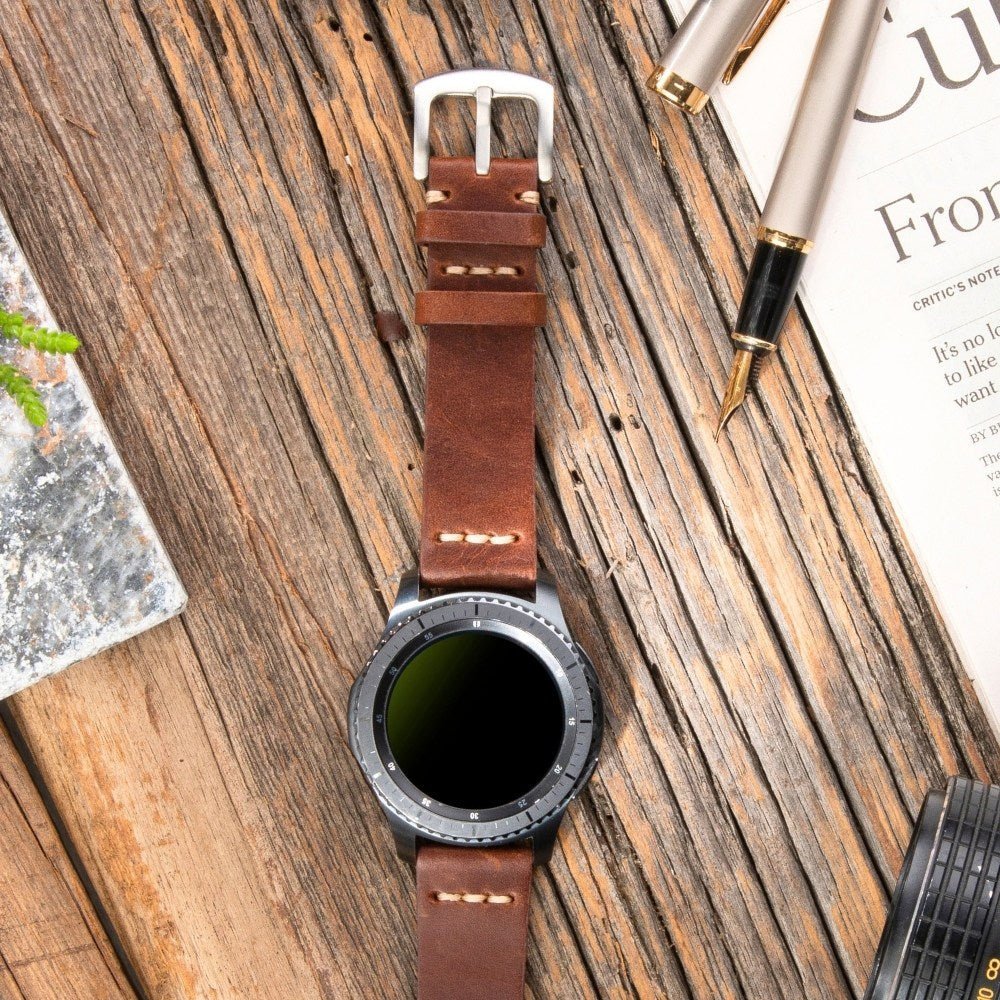 Brown Leather Samsung - Huawei Watch Strap  99percenthandmade   