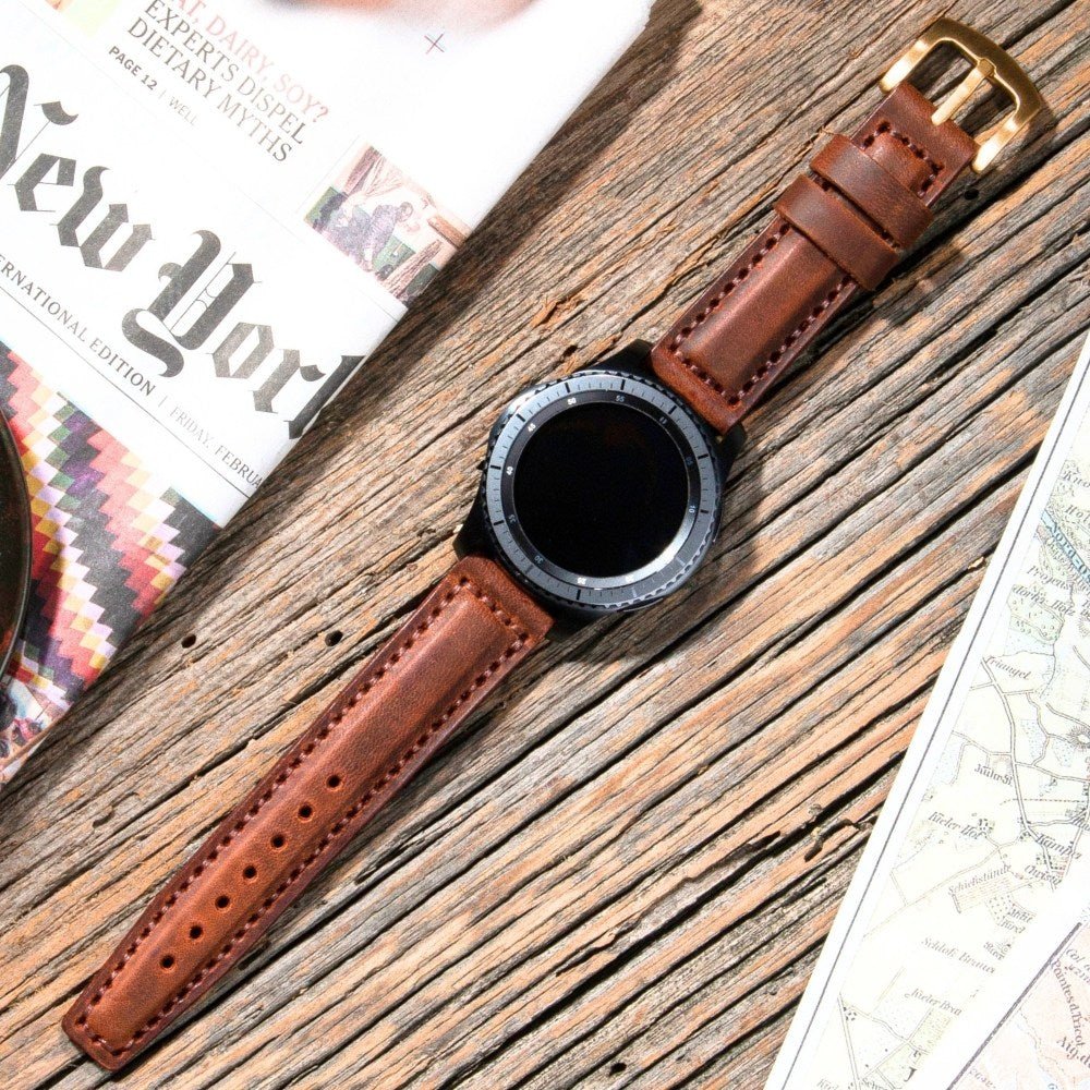 Brown Leather Samsung - Huawei Watch Strap  99percenthandmade   