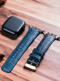 Crocodile Embossed Black Leather Apple Watch Strap ( Black, Brown, Blue, Red, Green )  99percenthandmade   