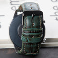 Crocodile Embossed Green Leather Samsung Watch Strap  99percenthandmade   