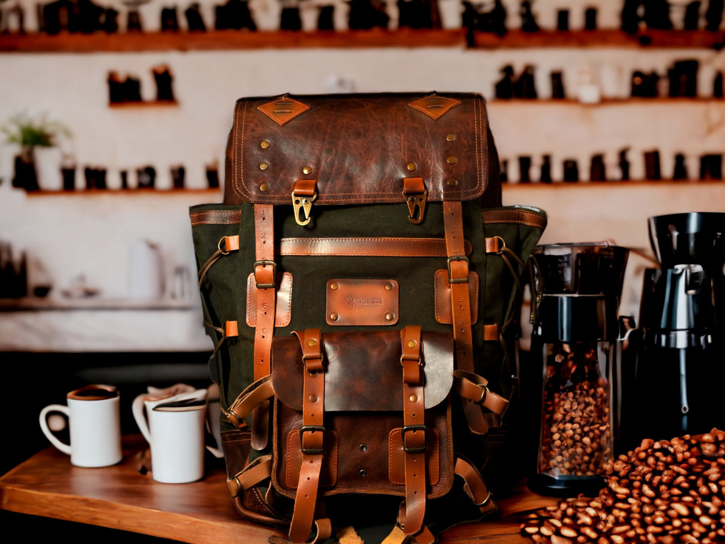 Custom order  for Suchitra Laptop Backpack suitable for 2 Laptop, 2 compartments leather and waxed canvas backpack  99percenthandmade   