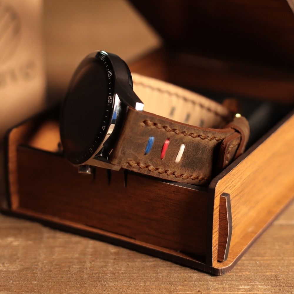 Dark Brown Leather Samsung Watch Strap  99percenthandmade   