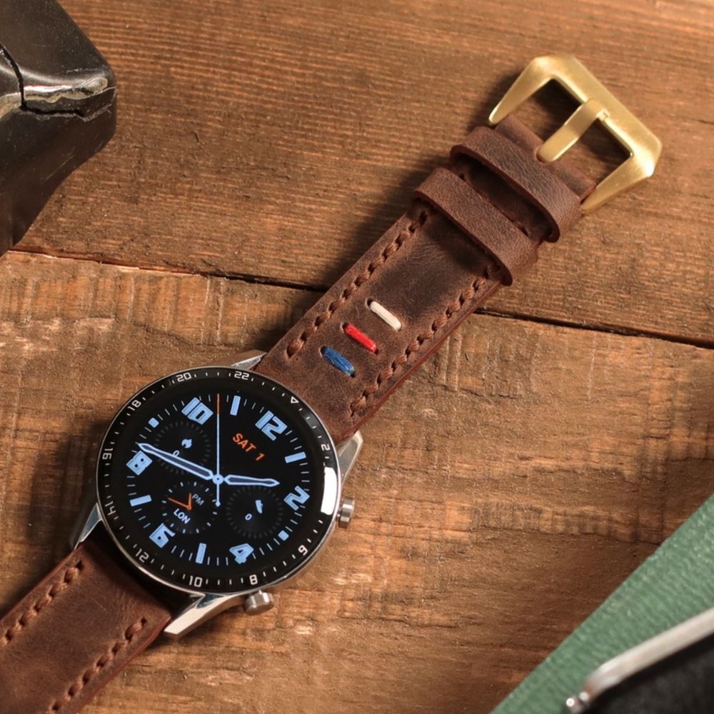 Dark Brown Leather Samsung Watch Strap  99percenthandmade   