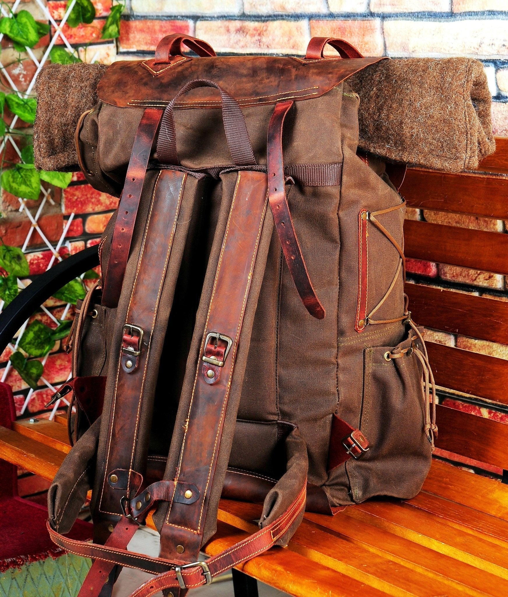 For stefan | 30L to 80L  | Brown | Bushcraft  | Camping  | Hiking | Rucksack | Backpack | Outdoor Backpack | Personalization bushcraft - camping - hiking backpack 99percenthandmade   