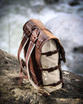 Goat Fur , Canvas and Leather Bag | Bushcraft | Camping | Outdoor | Hiking | Handmade Backpack l  | 30,40,50 Litres option bushcraft - camping - hiking backpack 99percenthandmade   