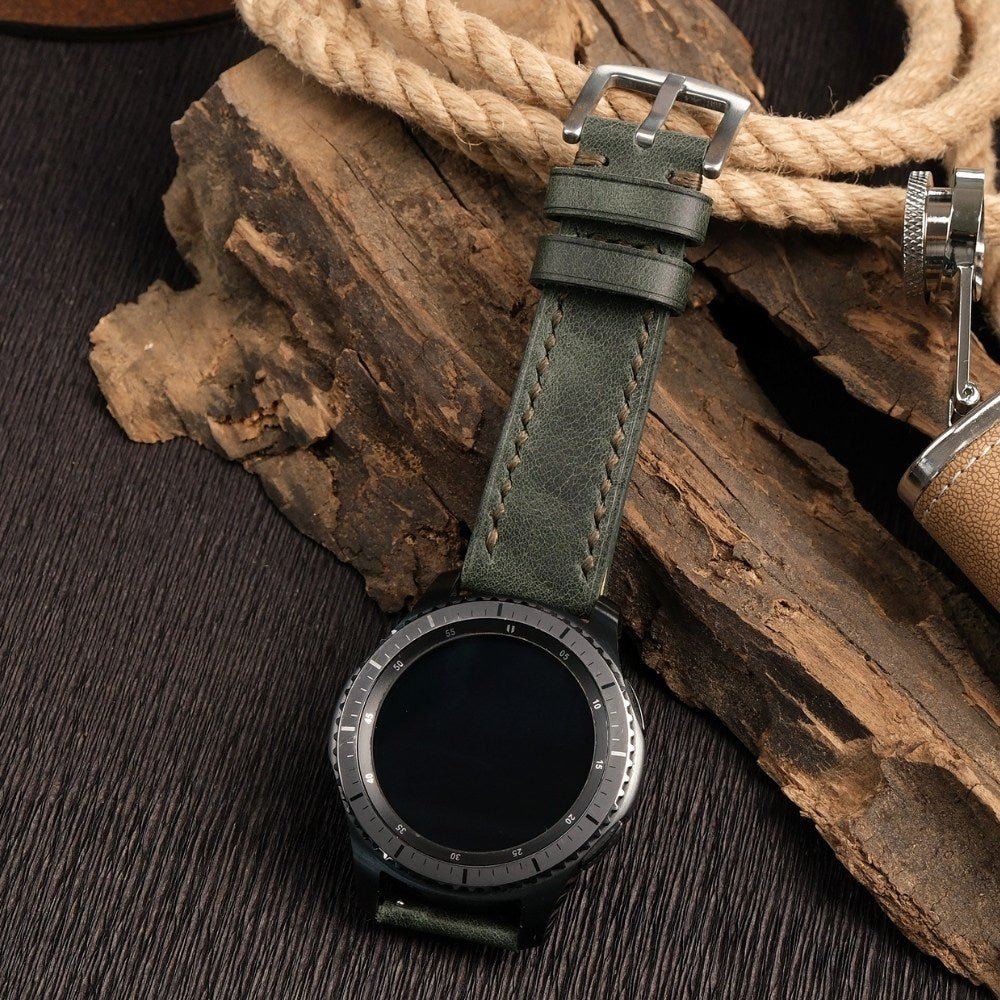 Green Leather Samsung Watch Strap  99percenthandmade   