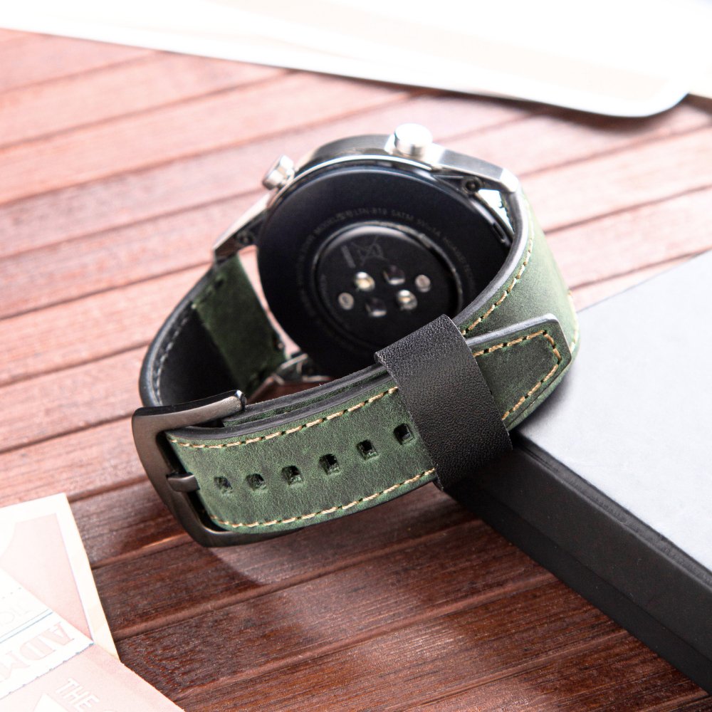 Green Leather Samsung Watch Strap  99percenthandmade   