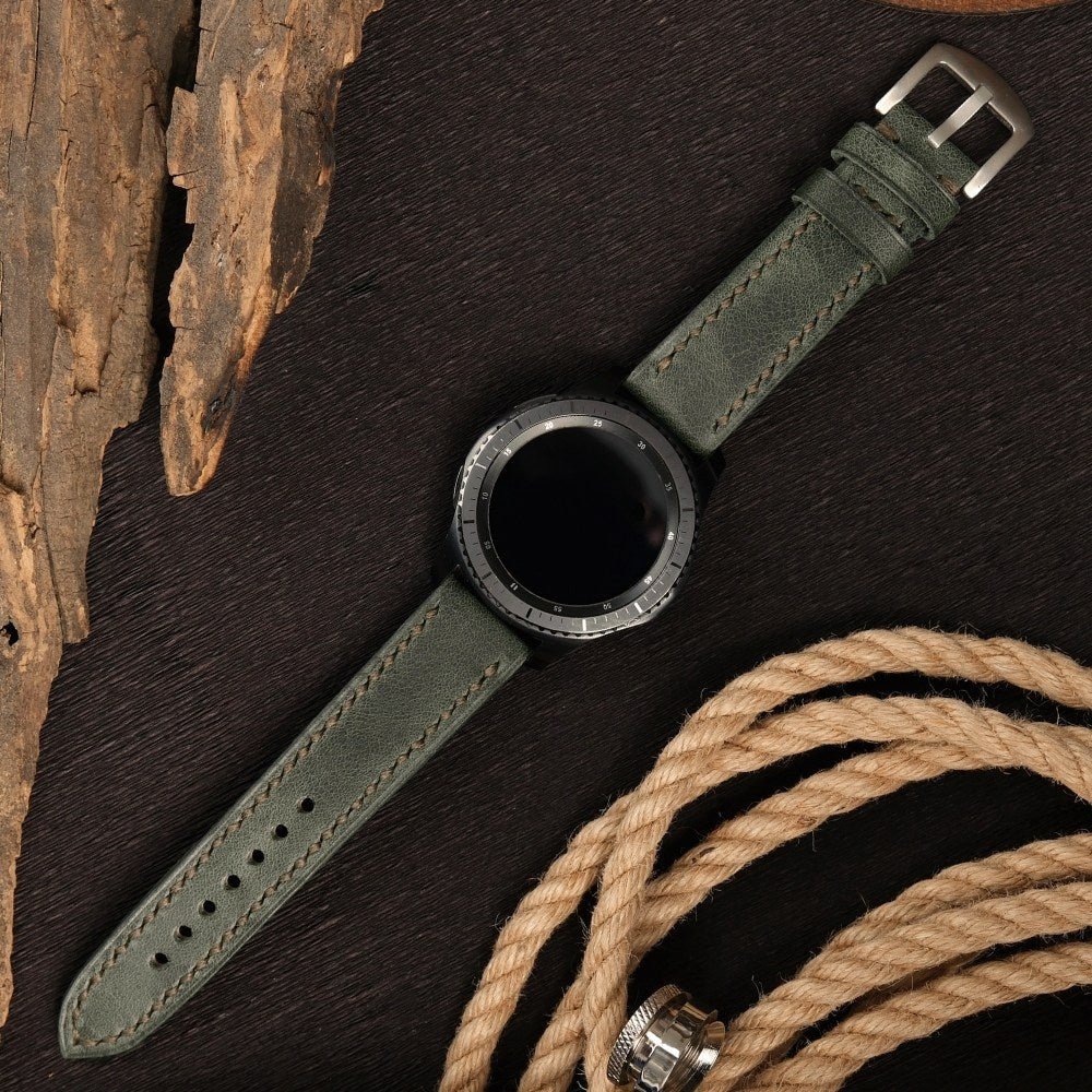 Green Leather Samsung Watch Strap  99percenthandmade   