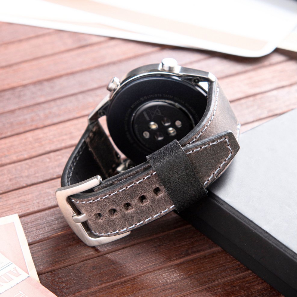 Grey Leather Samsung Watch Strap  99percenthandmade   