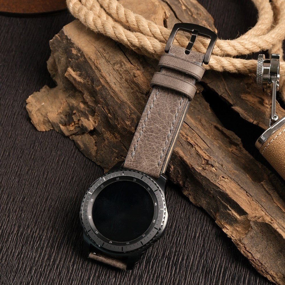 Grey Leather Samsung Watch Strap  99percenthandmade   