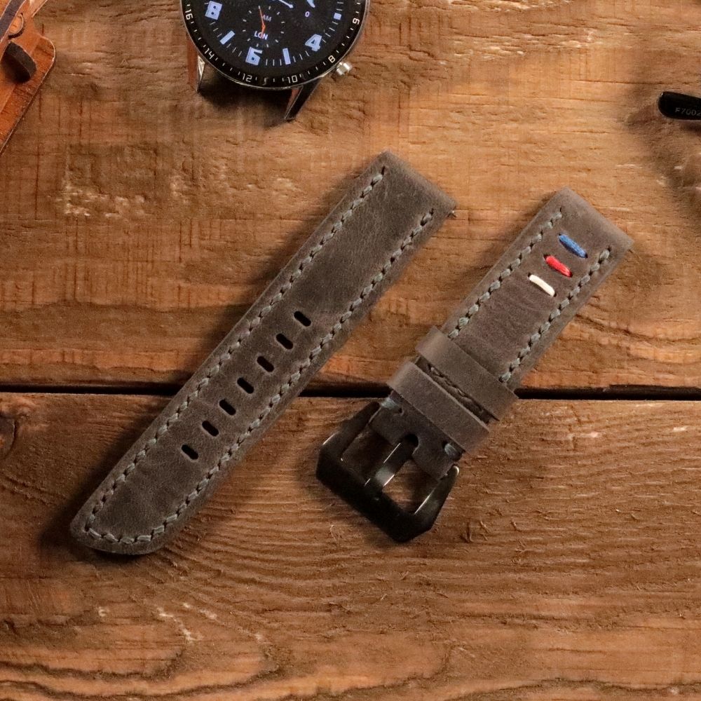 Grey Leather Samsung Watch Strap  99percenthandmade   