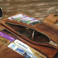 Handmade Wallet with Phone cover with 3 Colour Tobacco, Brown, Green Personalized Wallet | You can Engrave inside outside of Wallet  99percenthandmade   