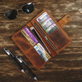 Handmade Wallet with Phone cover with 3 Colour Tobacco, Brown, Green Personalized Wallet | You can Engrave inside outside of Wallet  99percenthandmade   