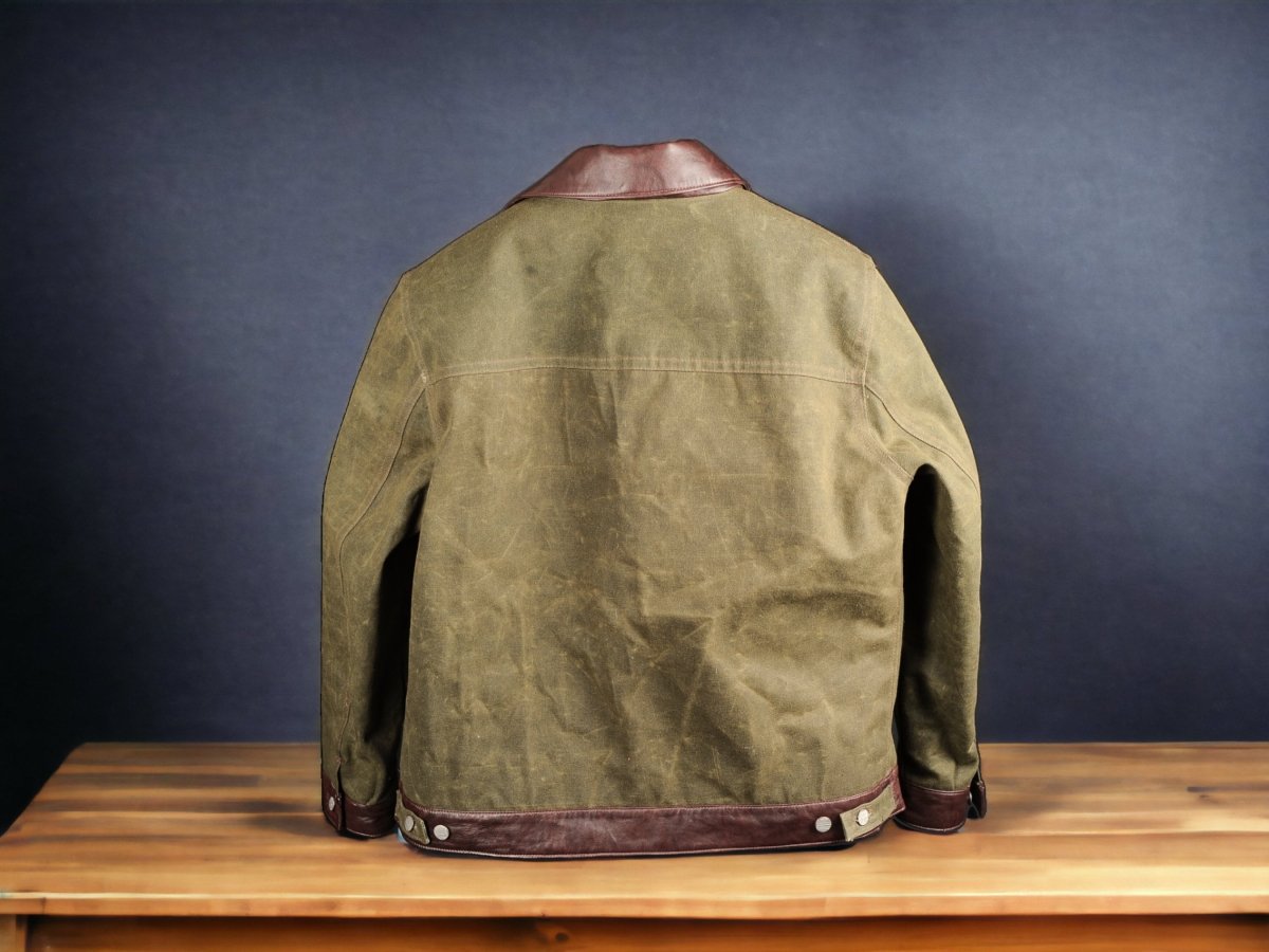 Leather Waxed Canvas Jacket and Backpack  99percenthandmade   