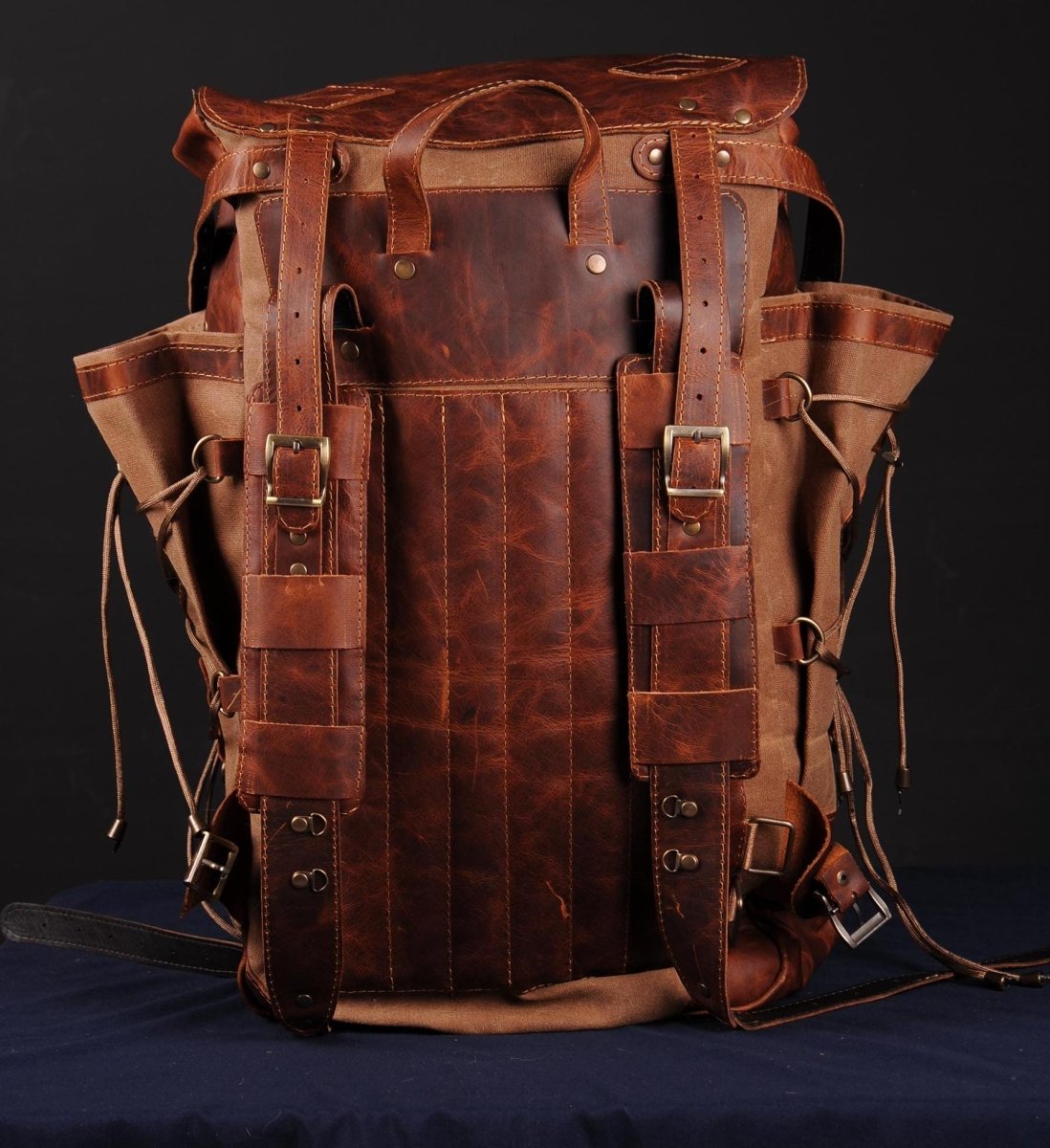 Limited | Double Stitching | Camping Backpack | Bushcraft Backpack | Hiking backpack | Leather Backpack | 25L to 45L | Personalization 99percenthandmade