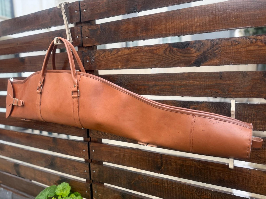 Handmade | Tan Leather Shotgun Case | Leather Rifle Case | Shotgun Bag | Rifle Bag | Hunting | Shotgun | Gun case | Personalization 99percenthandmade