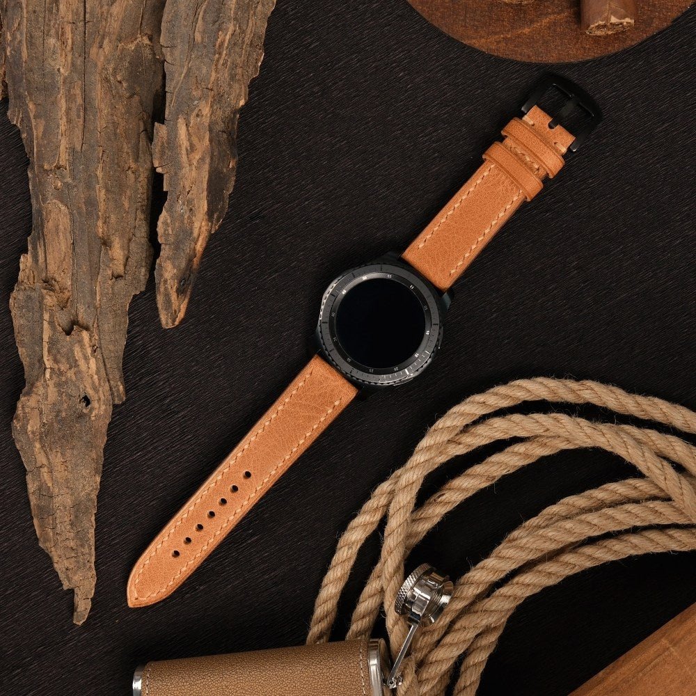 Light Brown Leather Samsung Watch Strap  99percenthandmade   