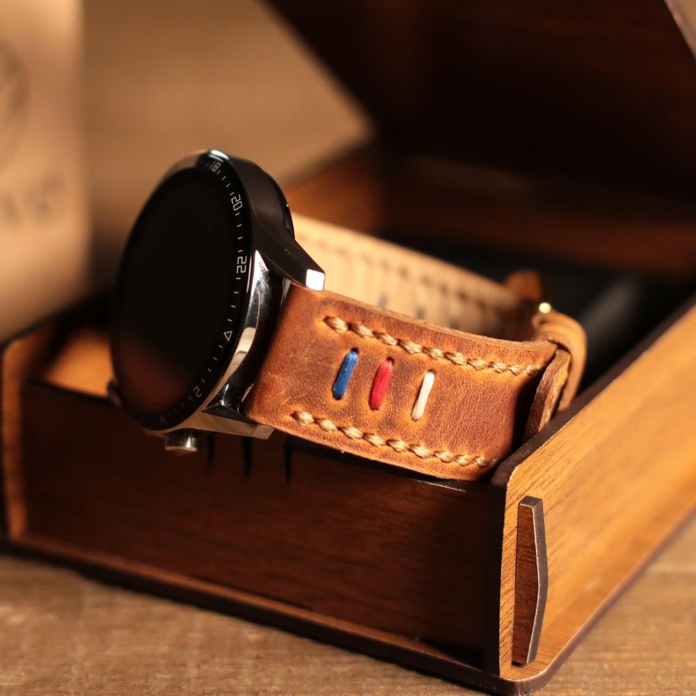 Light Brown Leather Samsung Watch Strap  99percenthandmade   