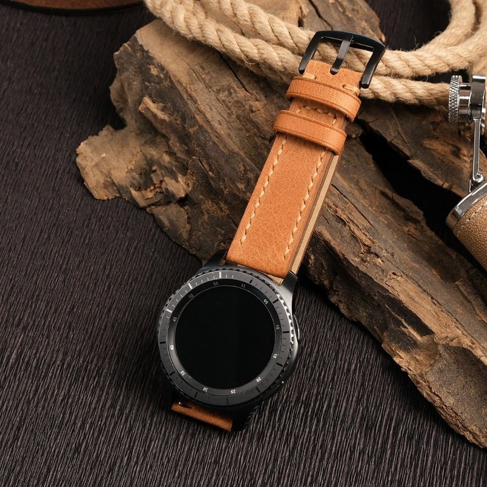 Light Brown Leather Samsung Watch Strap  99percenthandmade   