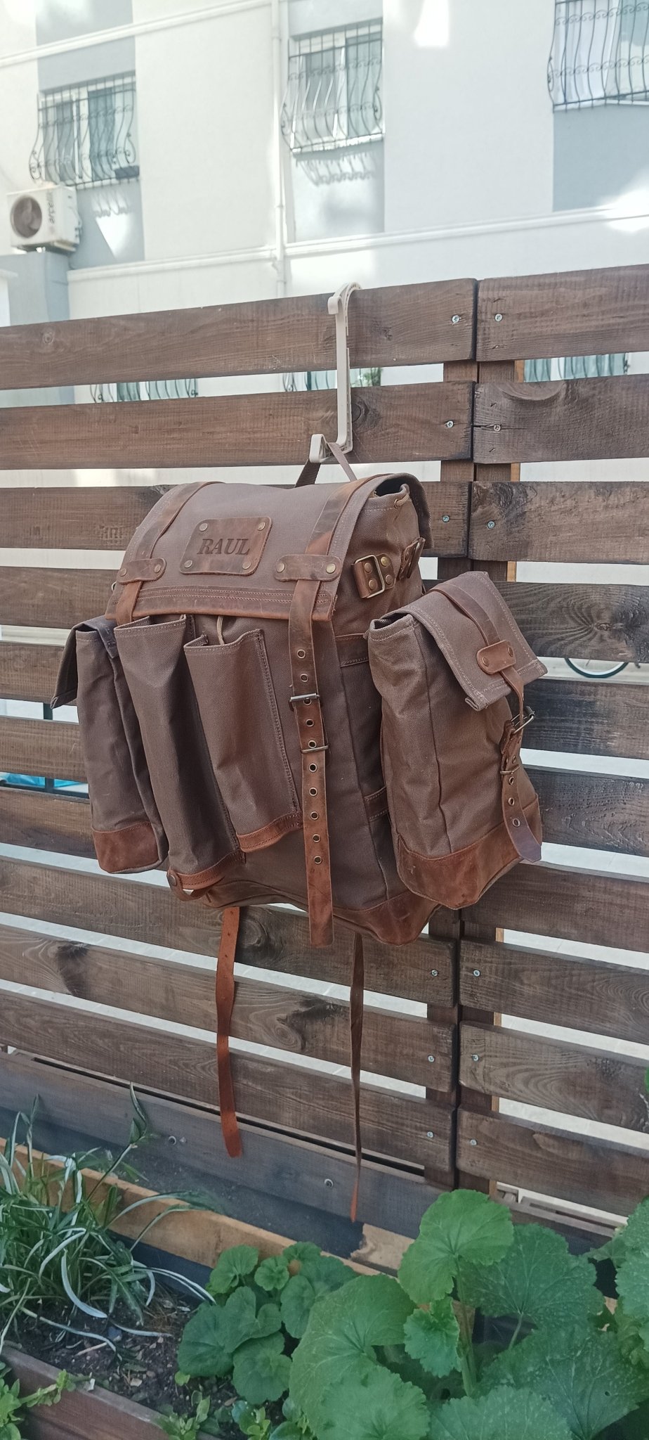 Only 20 Pieces With 2 Colour, Handmade  Waxed Canvas Backpack with leather for Travel, Camping | 50 Liter | Personalization bushcraft - camping - hiking backpack 99percenthandmade   