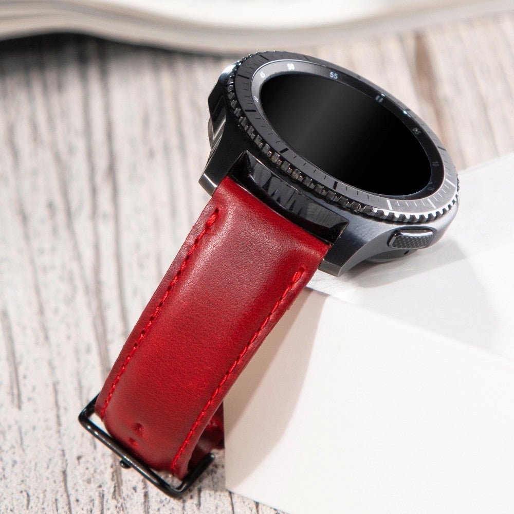 Red Leather Samsung - Huawei Watch Strap  99percenthandmade   