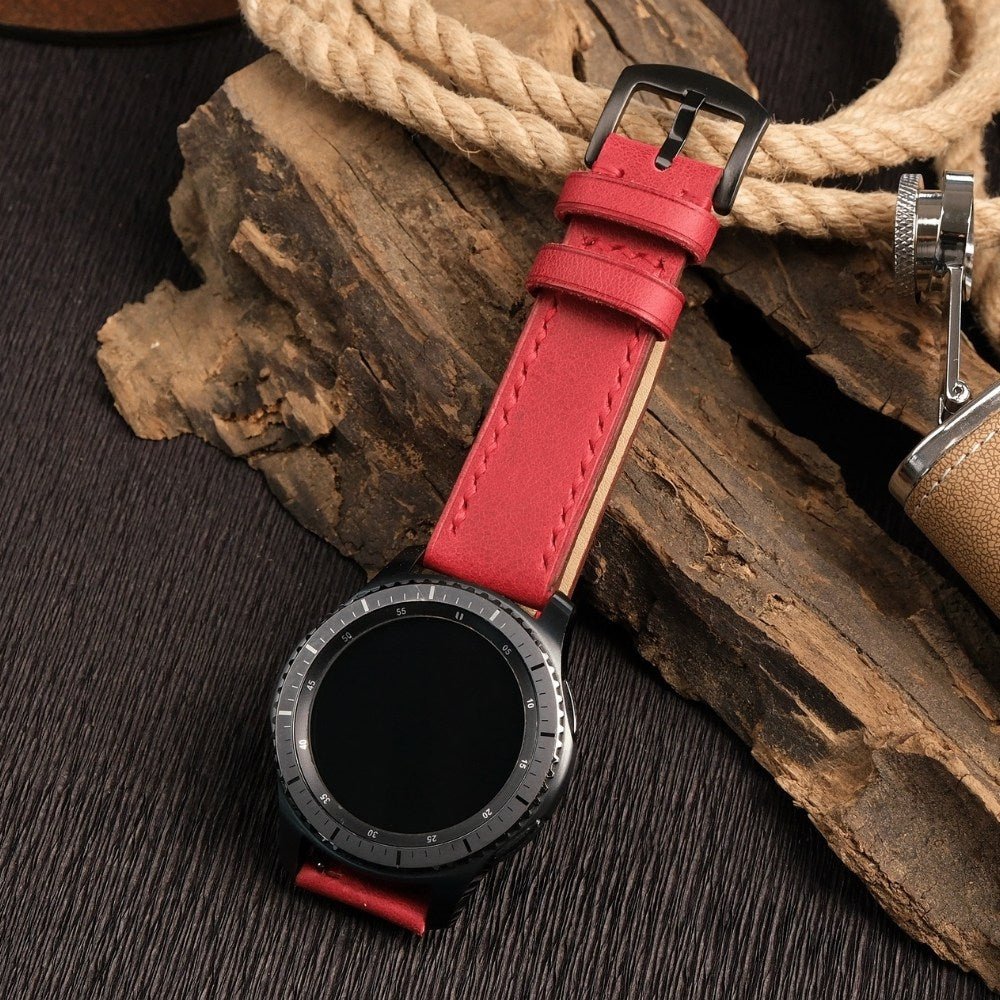 Red Leather Samsung Watch Strap  99percenthandmade   