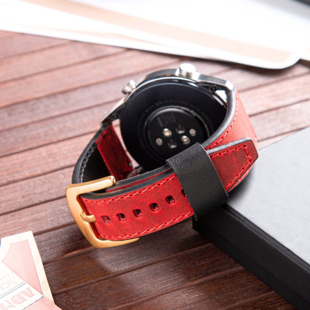 Red Leather Samsung Watch Strap  99percenthandmade   