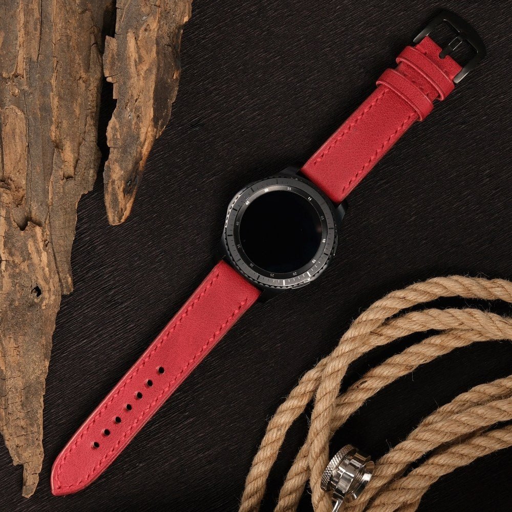 Red Leather Samsung Watch Strap  99percenthandmade   