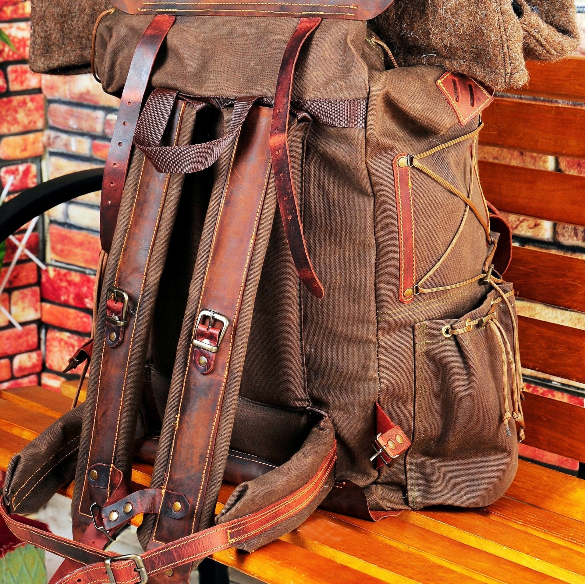 Cork and Waxed Canvas outlet Fold-Over Range Backpack - Rust