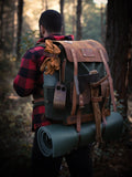 60L | Personalized | Bushcraft Backpack | Camping Backpack | Hiking Backpack | Extra large | Handmade | Leather | Waxed Canvas Backpack  99percenthandmade   