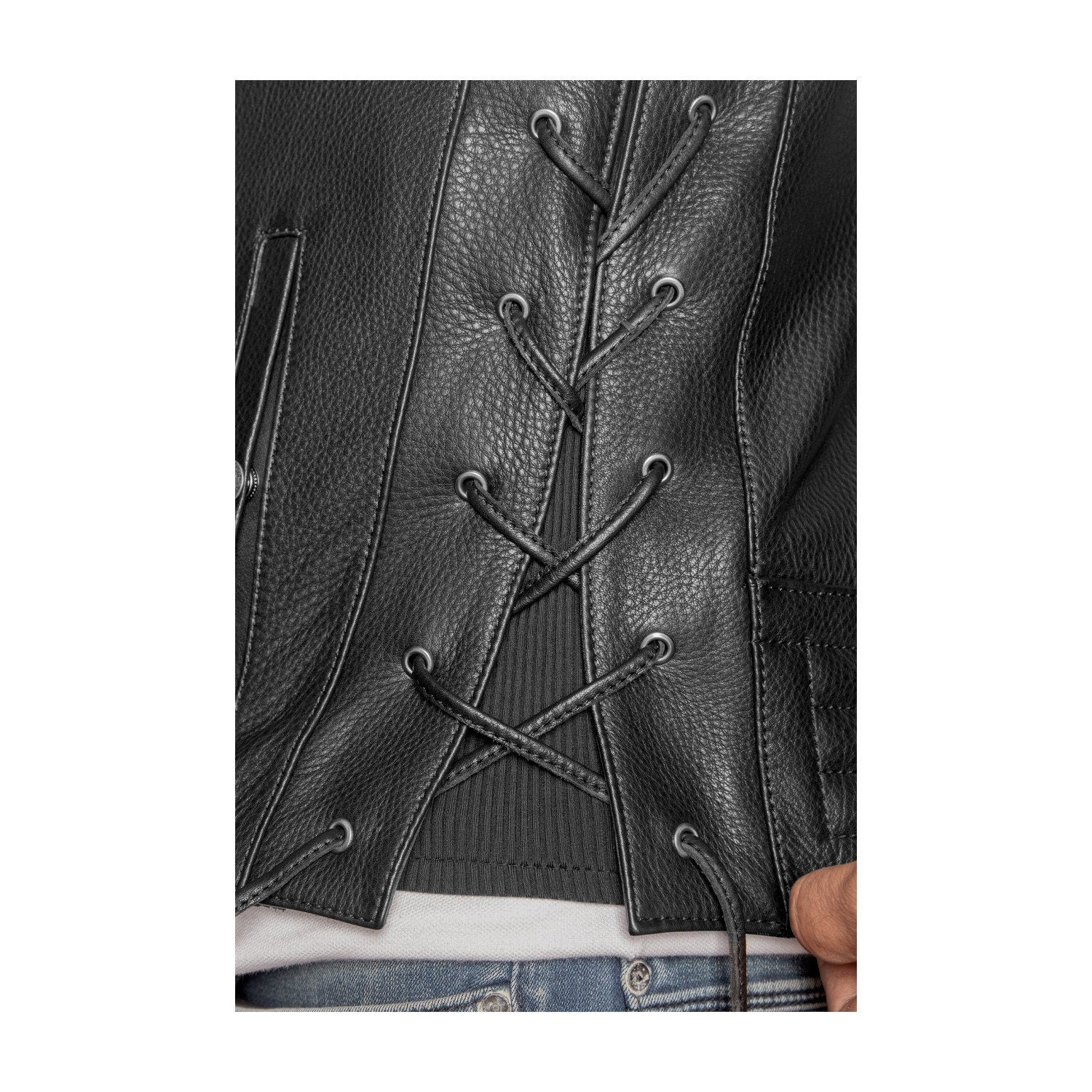 Womens leather vest sales with gun pocket