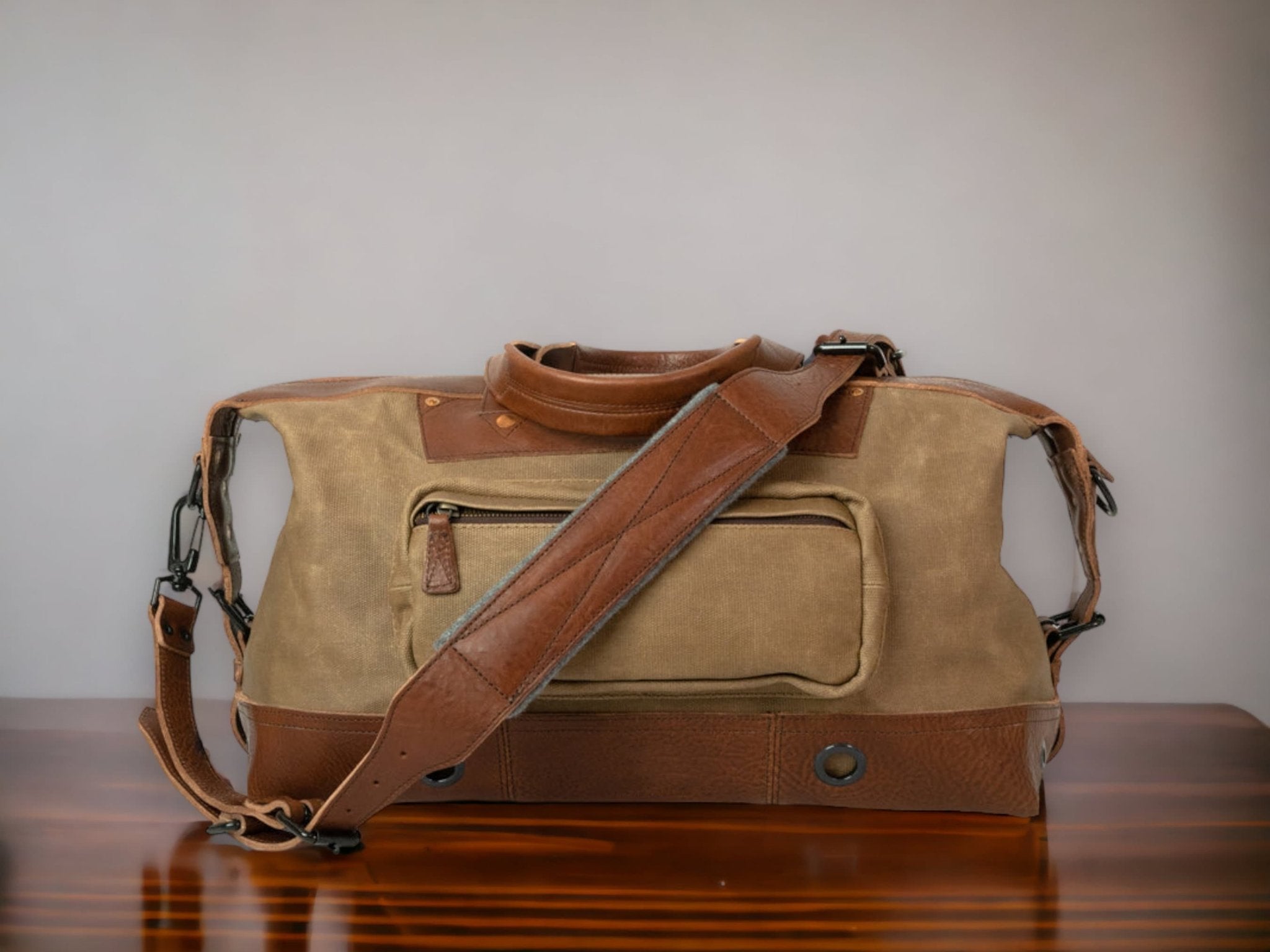 Canvas hotsell leather luggage