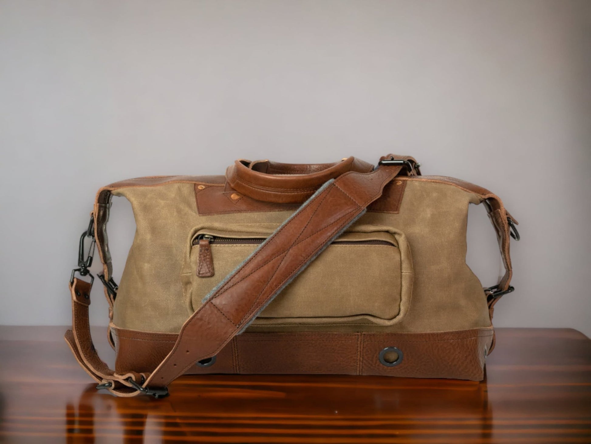 Leather Duffle Bag - Men's Brown Weekender Bag from Satchel