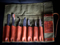 Bushcraft Leather Knife  Bag, 7 blade pockets, 1 glove compartment  99percenthandmade   