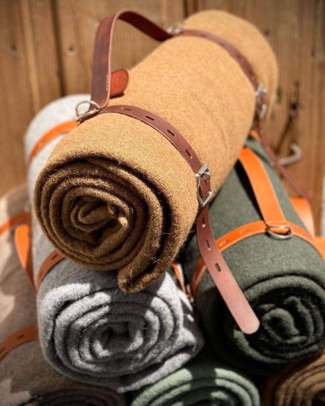 Bushcraft Wool Blanket, Sleeping Bag, Handmade Leather Strap, Camping Gear, Protect Btw -15, Survival Tool, First Aid Kit Wool | Ground Mat Blanket 99percenthandmade   
