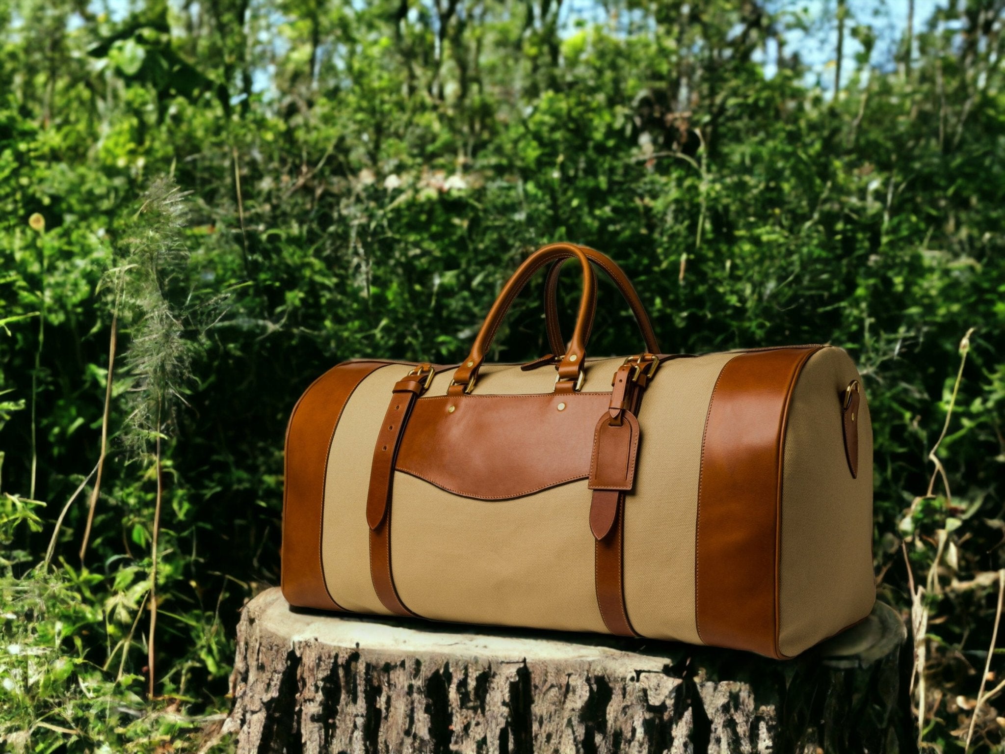 Canvas and best sale leather duffle