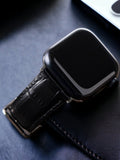 Crocodile Embossed Black Leather Apple Watch Strap ( Black, Brown, Blue, Red, Green )  99percenthandmade   