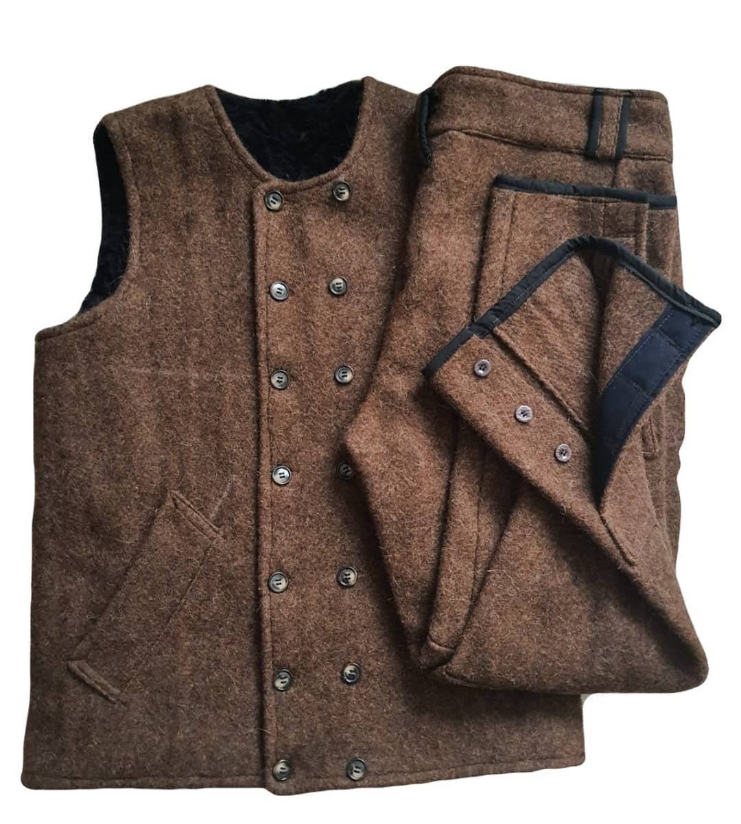 For Bloem Custom Size,  Bushcraft Handmade Brown Pants and Vest, Please enter body sizes when you order, You will be ready for adventure,  99percenthandmade   