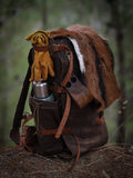 Goat Fur | Camping Backpack | Bushcraft Backpack | Bushcraft | Camping | Outdoor | Hiking | Handmade Backpack l  | 30,40,50 Litres option  99percenthandmade 30 With Fur Brown