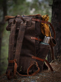 Goat Fur , Canvas and Leather Bag | Bushcraft | Camping | Outdoor | Hiking | Handmade Backpack l  | 30,40,50 Litres option  99percenthandmade   