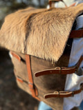 Goat Fur , Canvas and Leather Bag | Bushcraft | Camping | Outdoor | Hiking | Handmade Backpack l  | 30,40,50 Litres option  99percenthandmade   