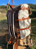 Goat Fur , Canvas and Leather Bag | Bushcraft | Camping | Outdoor | Hiking | Handmade Backpack l  | 30,40,50 Litres option  99percenthandmade   