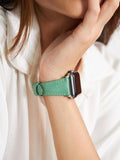 Green Leather Apple Watch Slim Strap  99percenthandmade   