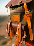 Handmade | Bushcraft Backpack | Canvas Leather Backpack | 50 L  | Daily Use | Bushcraft, Travel, Camping, Hunting, Fishing, Sports bag  99percenthandmade   